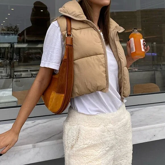 Women's Puffer Vest Lightweight Cotton Quilted Sleeveless Zip Up Casual Wear - Picture 2 of 7